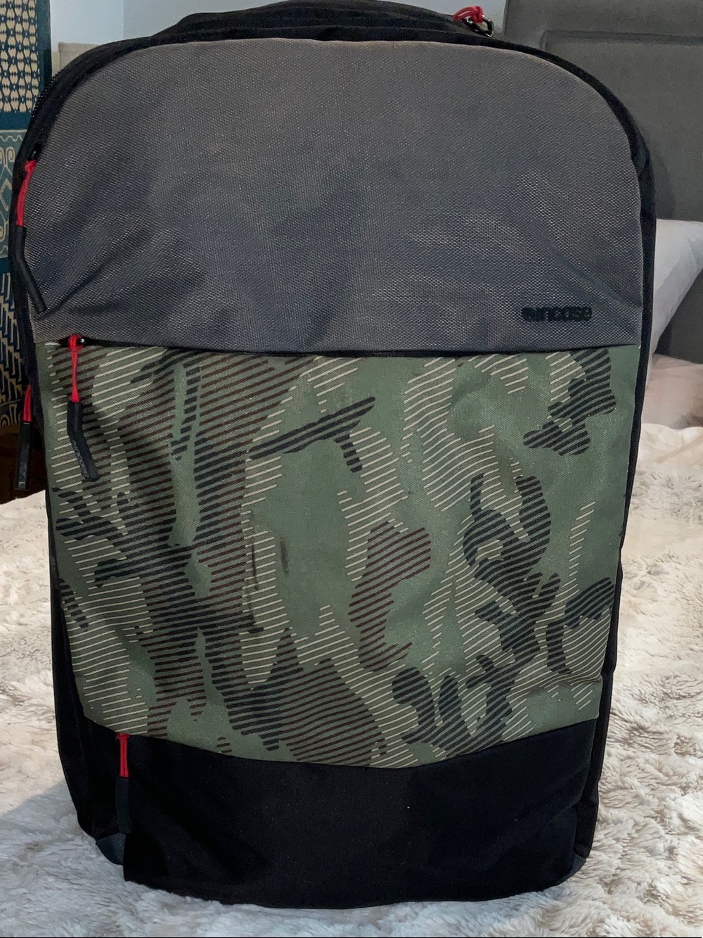 Incase Gray, Green & Black Camo Backpack